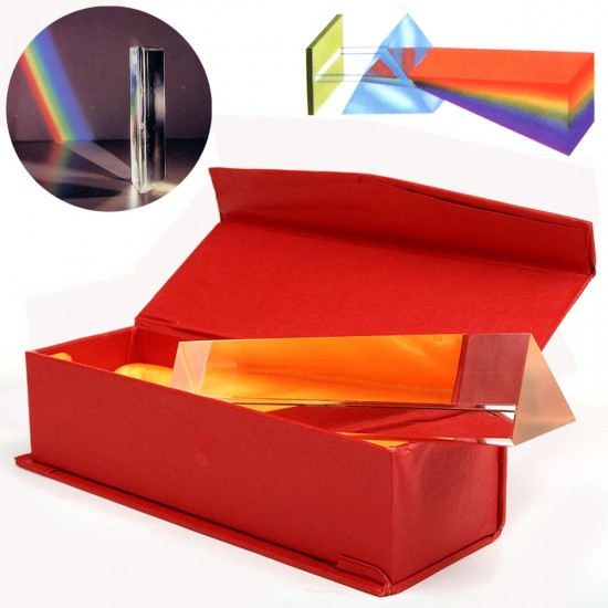 6 inch Optical Glass Triple Triangular Prism in Box Physics Teaching Light Spectrum