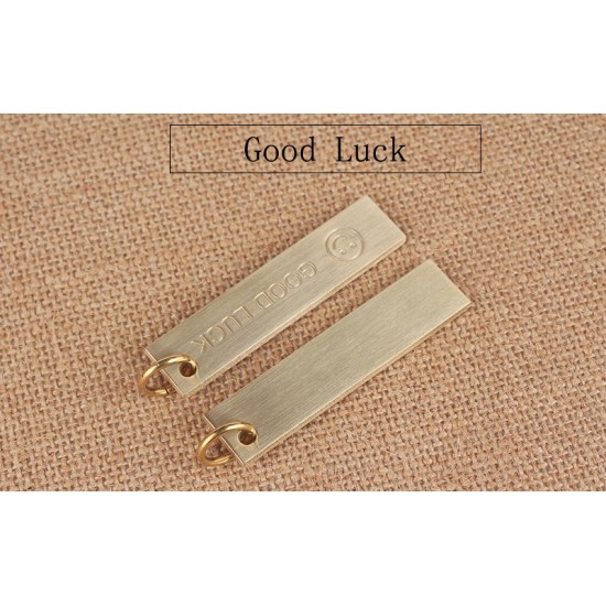 60mm EDC Copper Keychain Good Luck Ruler With Key Ring