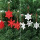 6pcs Christmas Natural Wood Chip Ornament Xmas Tree Snowflake Hanging Decor Decorations