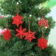 6pcs Christmas Natural Wood Chip Ornament Xmas Tree Snowflake Hanging Decor Decorations