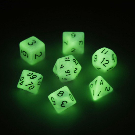 7 Pcs Luminous Polyhedral Dices Multisided Dices Dice Set With Dice Cup For RPG