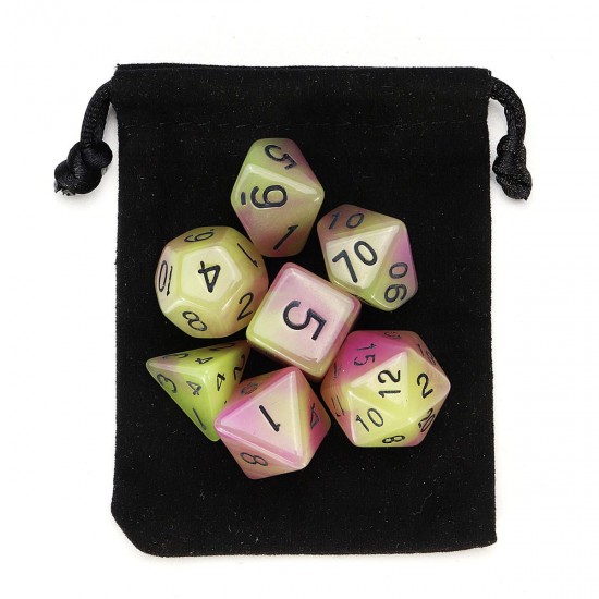 7 Pcs Luminous Polyhedral Dices Multisided Dices Dice Set With Dice Cup For RPG 7 Pcs Luminous Polyhedral Dices Multisided Dices Dice Set With Dice Cup For RPG