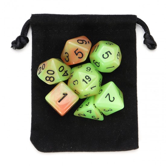 7 Pcs Luminous Polyhedral Dices Multisided Dices Dice Set With Dice Cup For RPG 7 Pcs Luminous Polyhedral Dices Multisided Dices Dice Set With Dice Cup For RPG
