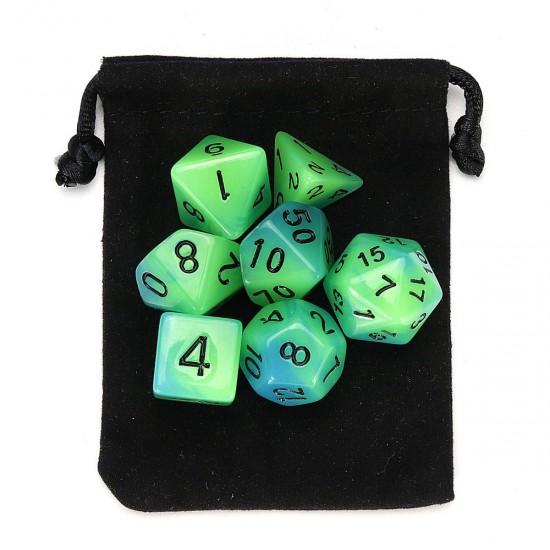 7 Pcs Luminous Polyhedral Dices Multisided Dices Dice Set With Dice Cup For RPG