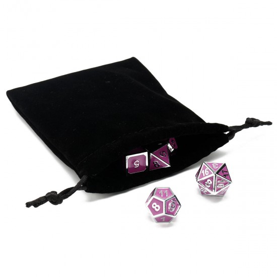 7 Pcs Multisided Dice Heavy Metal Polyhedral Dice Set Role Playing Games Dices with Bag 7 Pcs Multisided Dice Heavy Metal Polyhedral Dice Set Role Playing Games Dices with Bag