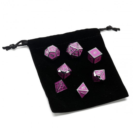 7 Pcs Multisided Dice Heavy Metal Polyhedral Dice Set Role Playing Games Dices with Bag 7 Pcs Multisided Dice Heavy Metal Polyhedral Dice Set Role Playing Games Dices with Bag