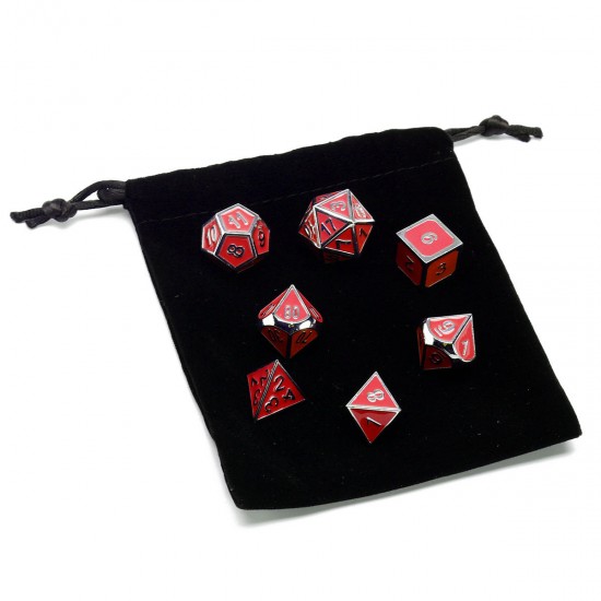 7 Pcs Multisided Dice Heavy Metal Polyhedral Dice Set Role Playing Games Dices with Bag 7 Pcs Multisided Dice Heavy Metal Polyhedral Dice Set Role Playing Games Dices with Bag