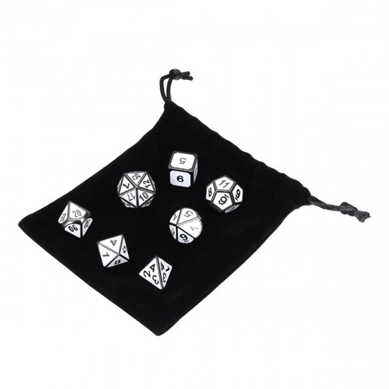 7 Pcs Multisided Dice Heavy Metal Polyhedral Dice Set Role Playing Games Dices with Bag 7 Pcs Multisided Dice Heavy Metal Polyhedral Dice Set Role Playing Games Dices with Bag