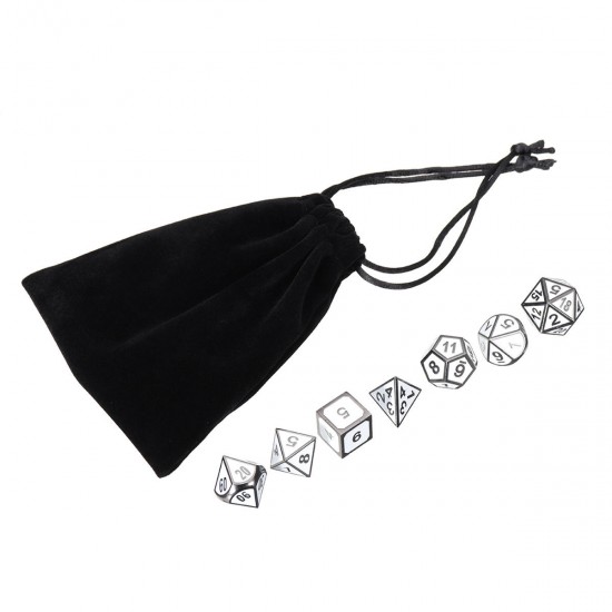 7 Pcs Multisided Dice Heavy Metal Polyhedral Dice Set Role Playing Games Dices with Bag 7 Pcs Multisided Dice Heavy Metal Polyhedral Dice Set Role Playing Games Dices with Bag