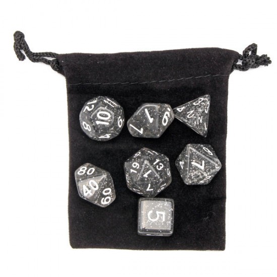 7 Pcs TRPG Polyhedral Dice RPG Dice Set Gadget With Bag 7 Pcs TRPG Polyhedral Dice RPG Dice Set Gadget With Bag
