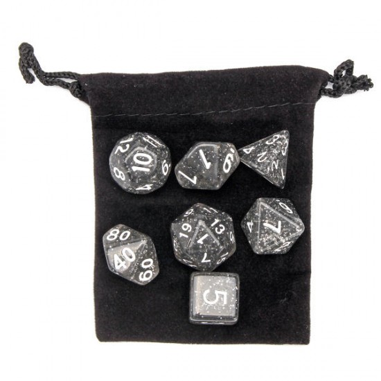 7 Pcs TRPG Polyhedral Dice RPG Dice Set Gadget With Bag