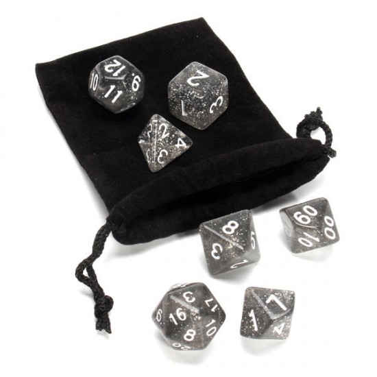 7 Pcs TRPG Polyhedral Dice RPG Dice Set Gadget With Bag 7 Pcs TRPG Polyhedral Dice RPG Dice Set Gadget With Bag