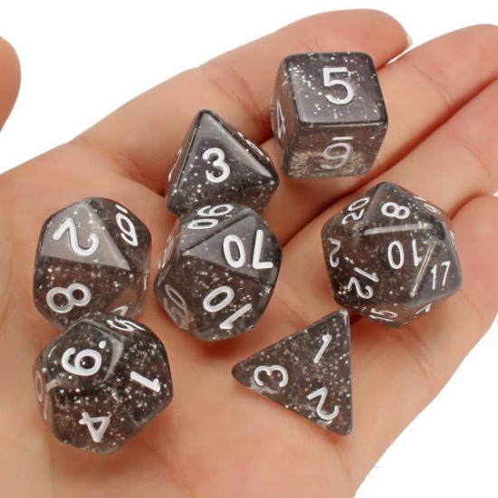 7 Pcs TRPG Polyhedral Dice RPG Dice Set Gadget With Bag