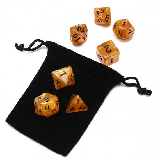 7 Piece Polyhedral Dice Set Multisided Dice With Dice Bag RPG Role Playing Games Dices Gadget