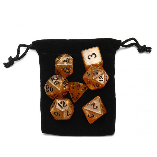 7 Piece Polyhedral Dice Set Multisided Dice With Dice Bag RPG Role Playing Games Dices Gadget