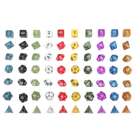 70 Pcs Polyhedral Dice Board RPG Dice Set 10 Colors 4D 6D 8D 10D 12D 20D With 10 Bags 70 Pcs Polyhedral Dice Board RPG Dice Set 10 Colors 4D 6D 8D 10D 12D 20D With 10 Bags