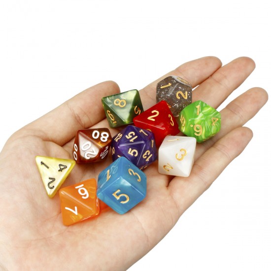 70Pcs Acrylic Polyhedral Dices Set Role Playing Game Dice Gadget for Dungeons Dragons D20 D12 D10 D8 D6 D4 Games