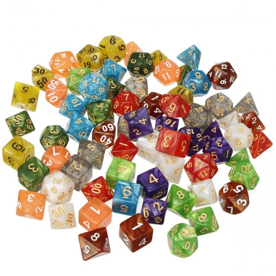 70Pcs Acrylic Polyhedral Dices Set Role Playing Game Dice Gadget for Dungeons Dragons D20 D12 D10 D8 D6 D4 Games 70Pcs Acrylic Polyhedral Dices Set Role Playing Game Dice Gadget for Dungeons Dragons D20 D12 D10 D8 D6 D4 Games