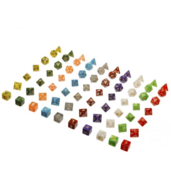 70Pcs Acrylic Polyhedral Dices Set Role Playing Game Dice Gadget for Dungeons Dragons D20 D12 D10 D8 D6 D4 Games 70Pcs Acrylic Polyhedral Dices Set Role Playing Game Dice Gadget for Dungeons Dragons D20 D12 D10 D8 D6 D4 Games