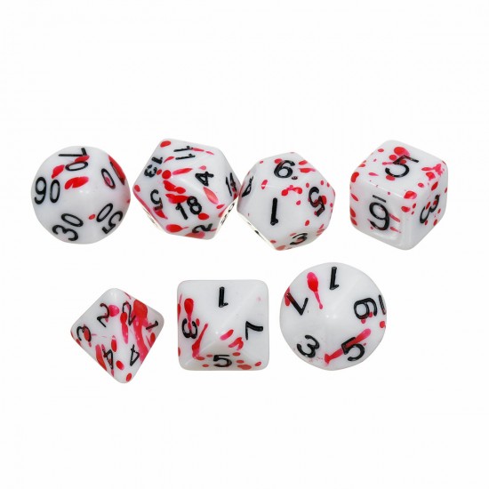 7PCS Bloody Color Polyhedral Dices Die Dice Set for Dungeons & Dragons DND RPG MTG Board Role Playing Games EDC