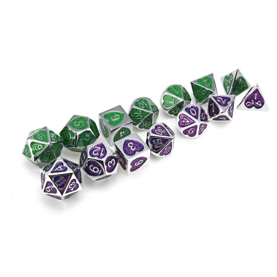 7PCS Metal Polyhedral Dices Set For Dungeons & Dragons Dice Desktop RPG Game