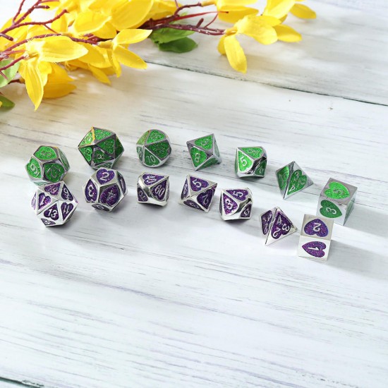 7PCS Metal Polyhedral Dices Set For Dungeons & Dragons Dice Desktop RPG Game