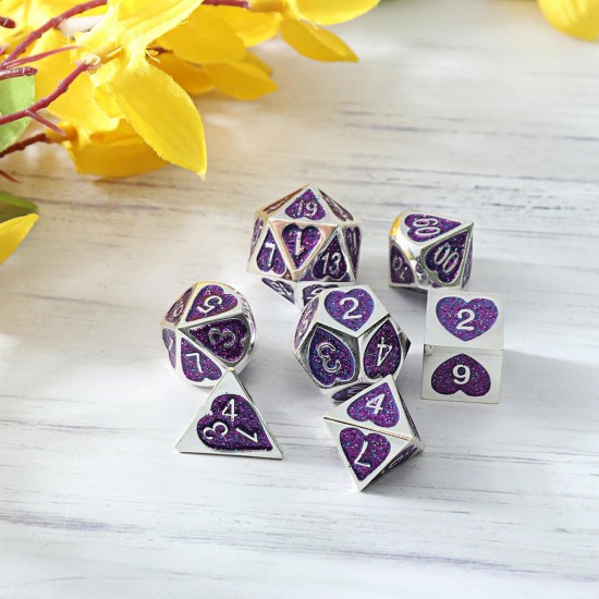 7PCS Metal Polyhedral Dices Set For Dungeons & Dragons Dice Desktop RPG Game 7PCS Metal Polyhedral Dices Set For Dungeons & Dragons Dice Desktop RPG Game