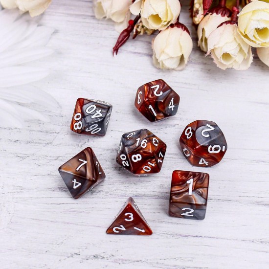 7PCS Polyhedral Dices Set For Dungeons & Dragons Dice Desktop TRPG Game Dices