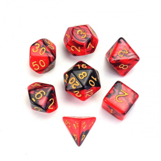 7PCS Polyhedral Dices Set For Dungeons & Dragons Dice Desktop TRPG Game Dices