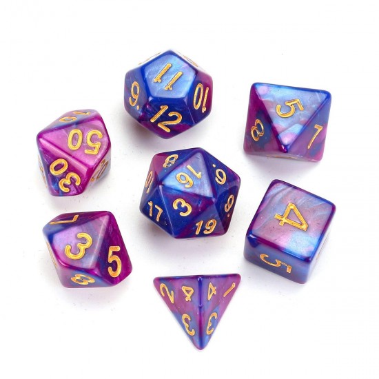 7PCS Polyhedral Dices Set For Dungeons & Dragons Dice Desktop TRPG Game Dices