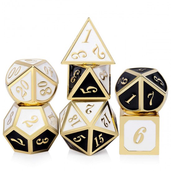 7PCS/SET Creative Metal Multi-faced Dice Set Heavy Duty Polyhedral Dices Role Playing Game Party Game Dice W/ Case 7PCS/SET Creative Metal Multi-faced Dice Set Heavy Duty Polyhedral Dices Role Playing Game Party Game Dice W/ Case