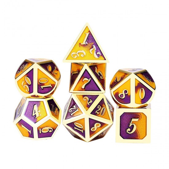 7PCS/SET Creative Metal Multi-faced Dice Set Heavy Duty Polyhedral Dices Role Playing Game Party Game Dice W/ Case 7PCS/SET Creative Metal Multi-faced Dice Set Heavy Duty Polyhedral Dices Role Playing Game Party Game Dice W/ Case