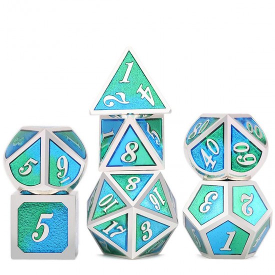 7PCS/SET Creative Metal Multi-faced Dice Set Heavy Duty Polyhedral Dices Role Playing Game Party Game Dice W/ Case 7PCS/SET Creative Metal Multi-faced Dice Set Heavy Duty Polyhedral Dices Role Playing Game Party Game Dice W/ Case