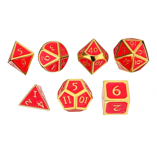 7Pc Solid Metal Heavy Dice Set Polyhedral Dice Role Playing Games Dices Gadget RPG Dices Set
