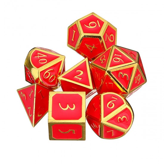 7Pc Solid Metal Heavy Dice Set Polyhedral Dice Role Playing Games Dices Gadget RPG Dices Set