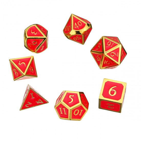 7Pc Solid Metal Heavy Dice Set Polyhedral Dice Role Playing Games Dices Gadget RPG Dices Set