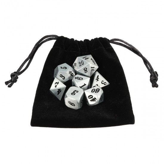 7Pc Solid Metal Heavy Dice Set Polyhedral Dices Role Playing Games Dice Gadget RPG