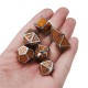 7Pcs Antique Metal Polyhedral Dices With Bag Copper Color For Dungeons Dragons Game