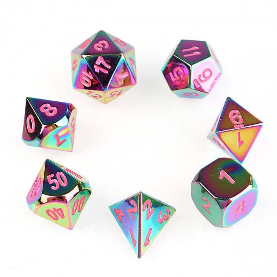7Pcs Embossed Heavy Metal Polyhedral Dice DND RPG MTG Role Playing Game with Bag 7Pcs Embossed Heavy Metal Polyhedral Dice DND RPG MTG Role Playing Game with Bag