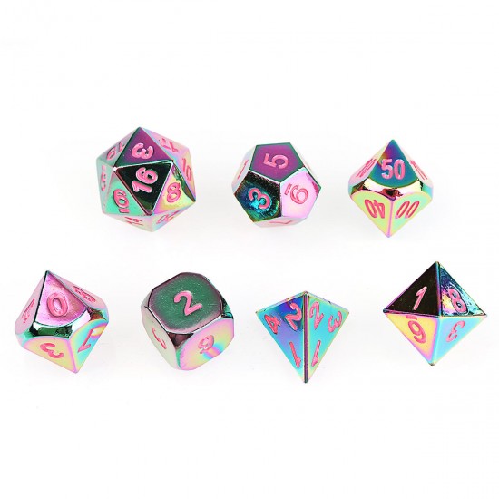7Pcs Embossed Heavy Metal Polyhedral Dice DND RPG MTG Role Playing Game with Bag 7Pcs Embossed Heavy Metal Polyhedral Dice DND RPG MTG Role Playing Game with Bag