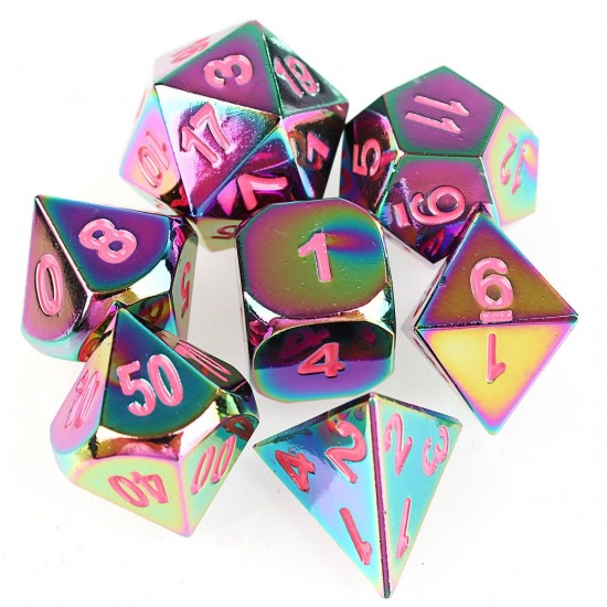 7Pcs Embossed Heavy Metal Polyhedral Dice DND RPG MTG Role Playing Game with Bag 7Pcs Embossed Heavy Metal Polyhedral Dice DND RPG MTG Role Playing Game with Bag