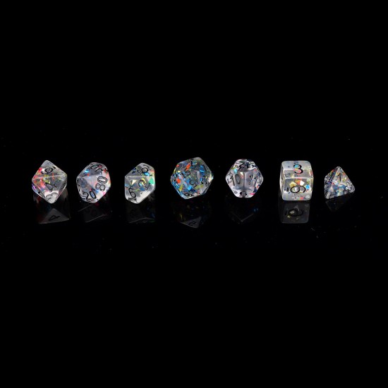 7Pcs Galaxy Polyhedral Dice Resin Mirror Dices Set Role Playing Board Party Table Game Gift