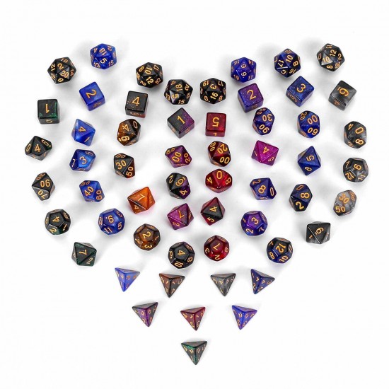 7Pcs Galaxy Polyhedral Dices For Dungeons Dragons Games D20 D12 D10 D8 D6 D4 +Bag