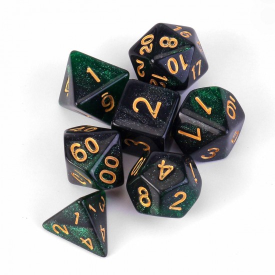 7Pcs Galaxy Polyhedral Dices For Dungeons Dragons Games D20 D12 D10 D8 D6 D4 +Bag