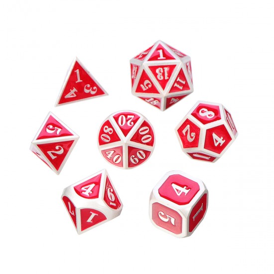 7Pcs Heavy Duty Metal Polyhedral Dices Set Multisided Dice Antique RPG Role Playing Game Dices