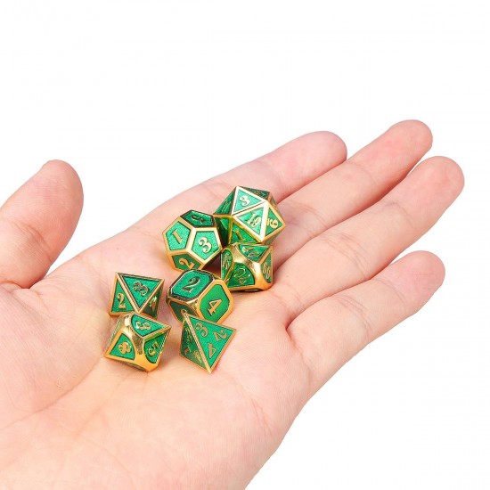 7Pcs Heavy Duty Metal Polyhedral Dices Set Multisided Dice Antique RPG Role Playing Game Dices 7Pcs Heavy Duty Metal Polyhedral Dices Set Multisided Dice Antique RPG Role Playing Game Dices
