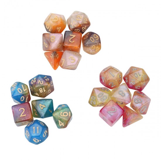 7Pcs Polyhedral Dice Set Board Game Multisided Dices Gadget Acrylic Polyhedral Dices Role Playing Game Accessory For Dungeons Dragon