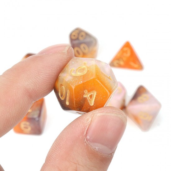 7Pcs Polyhedral Dice Set Board Game Multisided Dices Gadget Acrylic Polyhedral Dices Role Playing Game Accessory For Dungeons Dragon