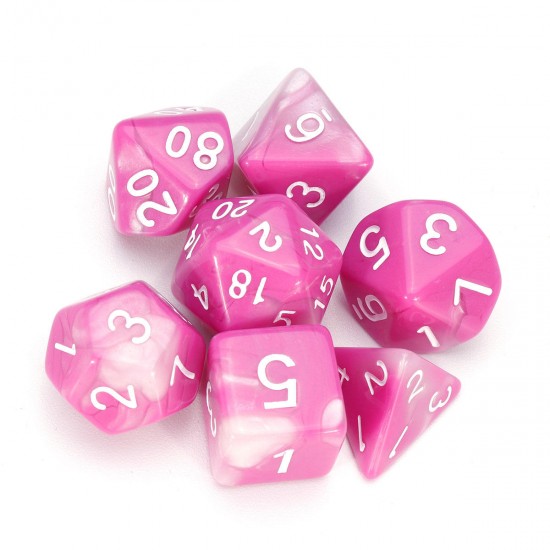 7Pcs Polyhedral Dices Double-Color For Role Playing Game Dice Set With Storage Bag 7Pcs Polyhedral Dices Double-Color For Role Playing Game Dice Set With Storage Bag