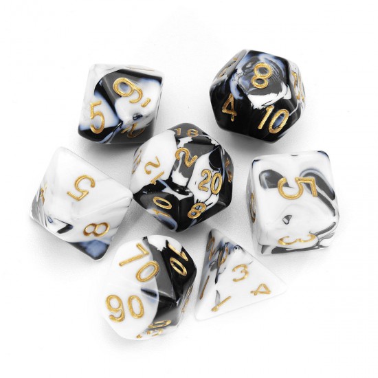 7Pcs Polyhedral Dices Double-Color For Role Playing Game Dice Set With Storage Bag 7Pcs Polyhedral Dices Double-Color For Role Playing Game Dice Set With Storage Bag